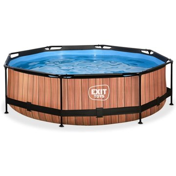 Exit Toys - Piscine EXIT Wood ø300x76cm avec pompe filtrante - marron