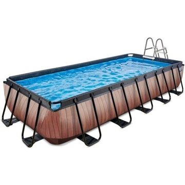 Piscine EXIT TOYS Wood 540x250x100cm avec pompe filtrante - marron