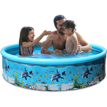Piscine portable en plastique dur sans gonflage piscine pliante piscine familiale piscine ronde pour bebes enfants adultes, modele : 155 x 30 cm