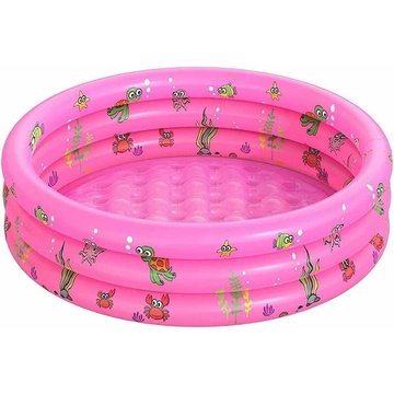 Piscine Gonflable Enfant WAHAISON Pataugeoire Ronde Ocean Life épaissie Piscine Gonflable Familiale pour Le Jardin pour Enfants Adultes Familles 3 boudins
