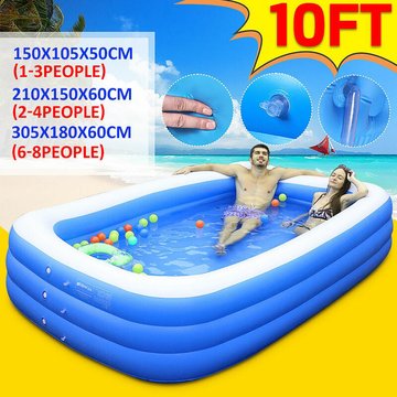 Piscine gonflable portable enfants enfants adultes usage domestique extérieur intérieur 3,05 mètres trois couches bleu et blanc 305x180x60cm pour 6 à