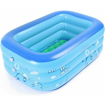Tumalagia - Piscine Gonflable pour Bébé, Petite Piscine pour Enfants, Pliable en PVC, Rectangulaire, Douche Familiale, Lavabo, Douche Portable