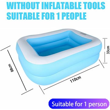 Bearsu - Piscine gonflable rectangulaire piscine gonflable pour enfants epaisse et resistante a l usure adaptee aux adultes et aux bebes 110 x 88 x