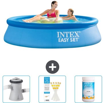 Piscine Gonflable Ronde Easy Set Intex - 244 x 61 cm - Bleue - Incluant Accessoires CB73