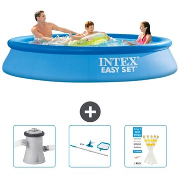 Piscine Gonflable Ronde Easy Set Intex 305 x 61 cm - Bleue - Incluant Accessoire CB82