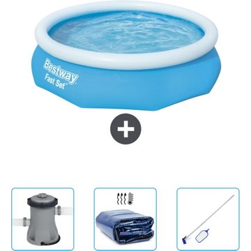 Piscine gonflable ronde Fast Set Bestway 305 x 76 cm - Bleue - Incluse accessoire CB42