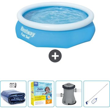 Piscine Gonflable Ronde Fast Set Bestway 305 x 76 cm - Bleue - Accessoire Inclus CB10