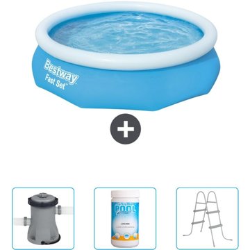 Piscine gonflable ronde Fast Set Bestway 305 x 76 cm - Bleue - Incluse accessoire CB48