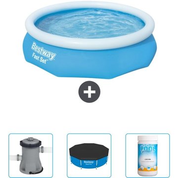 Piscine Gonflable Ronde Fast Set Bestway 305 x 76 cm - Bleue - Incluse Accessoire CB39