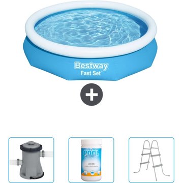 Piscine Gonflable Ronde Fast Set Bestway 305 x 66 cm - Bleue - Incluse Accessoire CB48