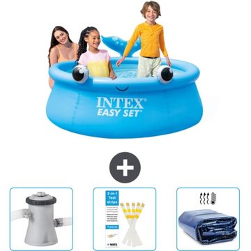 Piscine gonflable ronde Intex Easy Set - 183 x 51 cm - Bleue - Baleine - Inclut Accessoire CB74