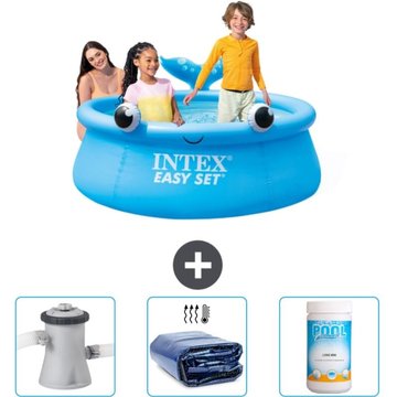 Piscine Gonflable Ronde Intex Easy Set - 183 x 51 cm - Bleue - Baleine - Accessoire CB75 Inclus