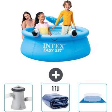 Piscine Gonflable Ronde Intex Easy Set - 183 x 51 cm - Bleue - Baleine - Accessoire Inclus CB76