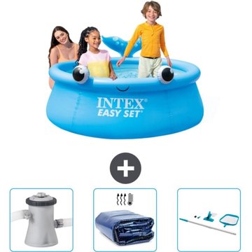 Piscine Gonflable Ronde Intex Easy Set - 183 x 51 cm - Bleue - Baleine - Accessoire Inclus CB78