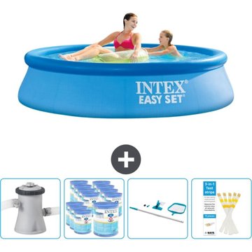 Piscine Gonflable Ronde Intex Easy Set - 244 x 61 cm - Bleue - Comprend des Accessoires CB94