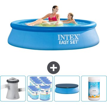 Piscine Gonflable Ronde Intex Easy Set - 244 x 61 cm - Bleue - Comprend des Accessoires CB87