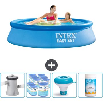 Piscine Gonflable Ronde Intex Easy Set - 244 x 61 cm - Bleue - Comprend des Accessoires CB89