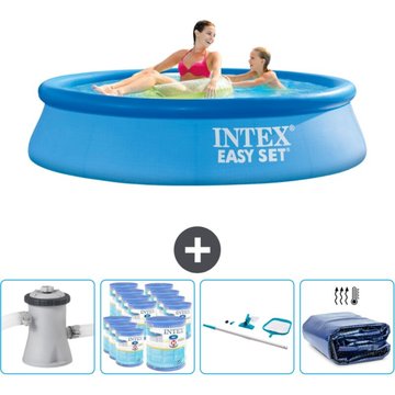 Piscine Gonflable Ronde Intex Easy Set - 244 x 61 cm - Bleue - Comprend des Accessoires CB93