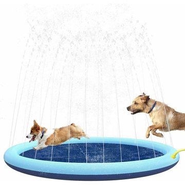 Monly - Piscine gonflable Tapis d'arrosage anti-éclaboussures de 170 cm pour chiens et enfants, piscines de bain durables épaissies antidérapantes