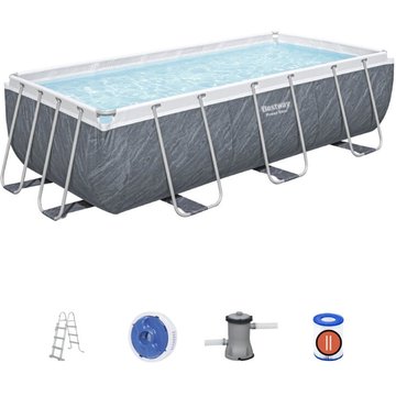 Piscine Hors Sol Bestway Power Steel 404x201x100 cm avec Épurateur à Cartouche 2 006 L/h, Échelle et Distributeur Chimique