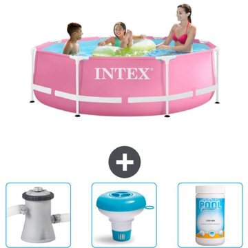 Piscine Intex Cadre Rond - 244 x 76 cm - Rose - Accessoires Inclus CB77
