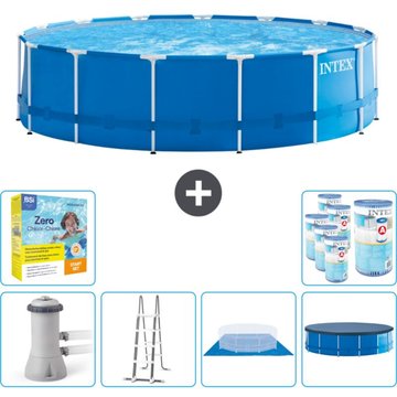 Piscine Intex cadre rond - 457 x 122 cm - Bleu - Comprend des accessoires - Intex Piscine
