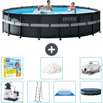 Piscine Intex Ultra XTR Frame ronde - 549 x 132 cm - Comprend des accessoires CB51 - Grise
