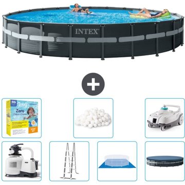 Piscine Intex Ultra XTR Frame Ronde - 732 x 132 cm - Comprend des Accessoires CB51 - Gris