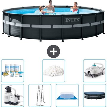Piscine Intex Ultra XTR Frame Ronde - 549 x 132 cm - Comprend des Accessoires CB45 - Gris