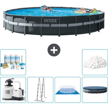 Piscine Intex Ronde Ultra XTR Frame - 732 x 132 cm - Comprend des Accessoires CB41 - Gris