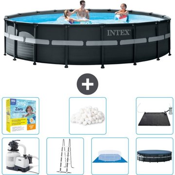 Piscine Intex Ultra XTR Frame ronde - 549 x 132 cm - Comprend des accessoires CB50 - Gris