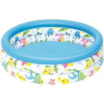 Bearsu - Piscine pataugeoire Ocean Life 3 boudins, diamètre 102 cm hauteur 25 cm
