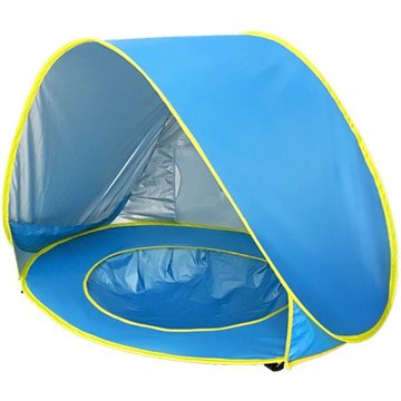 Piscine Pop-Up Multifonction pour Bébé - Avec Tente Anti UV et Filet - Protège du Vent, du Soleil et du Sable - Piscine et Tente de Plage