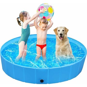 Piscine WAHAISON pour Chien, Baignoire Pliable en PVC, Piscine Enfant, Résistante à l'usure, Antidérapante pour Jardin, Patio, Salle de Bain