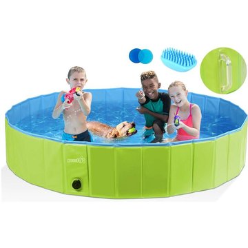 Piscine pour Chien xl 160x30cm, Baignoire Chien Pliable Tissu Non Toxiques, Piscine Enfant pour Jardin, Patio ou Salle de Bain, Plus Robuste Nouvelle