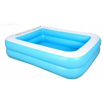 Piscine TUMALAGIA pour enfants en plastique bleu, piscine rectangulaire, gonflable 128 cm.