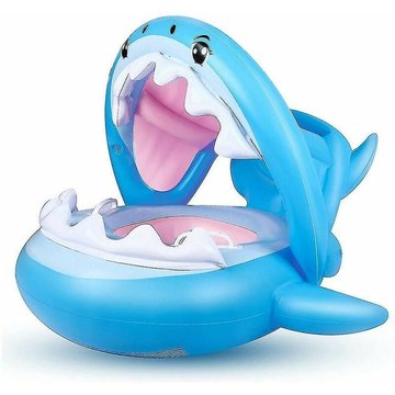 Piscine TUMALAGIA pour enfants flotteurs pour tout-petits avec flotteur de piscine pour bébé requin à auvent gonflable