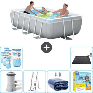 Piscine rectangulaire Intex Piscine - 300 x 175 x 80 cm - Grise - Comprend des accessoires CB38