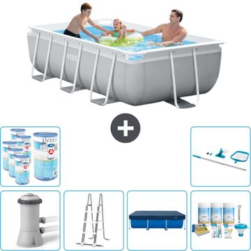 Piscine rectangulaire Intex Piscine - 300 x 175 x 80 cm - Grise - Comprend des Accessoires CB34