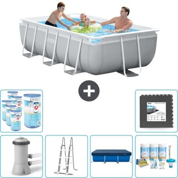 Piscine rectangulaire Intex Piscine - 300 x 175 x 80 cm - Grise - Comprend des accessoires CB31