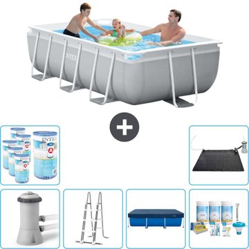 Piscine rectangulaire Intex Piscine - 300 x 175 x 80 cm - Grise - Comprend des accessoires CB32