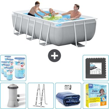 Piscine rectangulaire Intex - 300 x 175 x 80 cm - Grise - Comprend des accessoires CB37