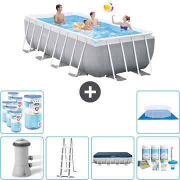 Piscine rectangulaire Intex Piscine - 400 x 200 x 122 cm - Grise - Comprend des accessoires CB29
