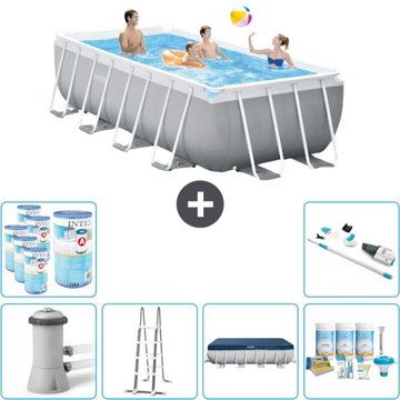 Piscine rectangulaire Intex - 400 x 200 x 122 cm - Grise - Comprend des accessoires CB33