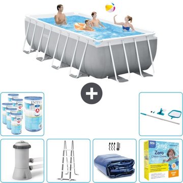 Piscine rectangulaire Intex - 400 x 200 x 122 cm - Grise - Comprend des accessoires CB40