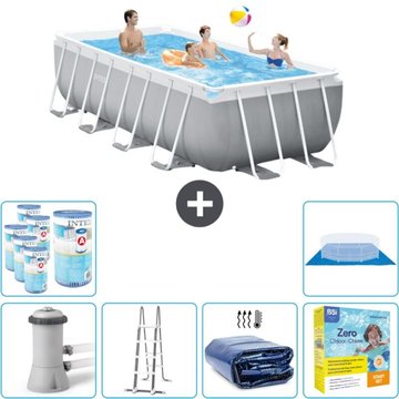 Piscine rectangulaire Intex Piscine - 400 x 200 x 122 cm - Grise - Comprend des accessoires CB35