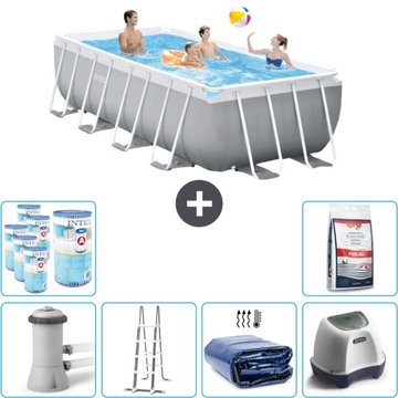 Piscine rectangulaire Intex - 400 x 200 x 122 cm - Grise - Comprend des accessoires CB56