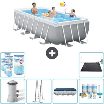 Piscine rectangulaire Intex - 400 x 200 x 122 cm - Grise - Comprend des accessoires CB32