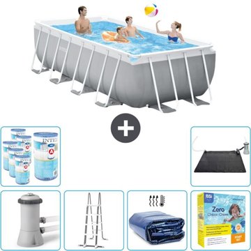 Piscine rectangulaire Intex - 400 x 200 x 122 cm - Grise - Comprend des accessoires CB38