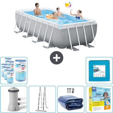 Piscine rectangulaire Intex - 400 x 200 x 122 cm - Grise - Comprend des accessoires CB36